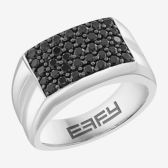 Effy Final Call Limited Quantities! Mens Genuine Black Spinel Sterling Silver Round Fashion Ring