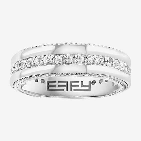 Effy Final Call Limited Quantities! Mens 1/7 CT. T.W. Genuine White Sapphire Sterling Silver Round Fashion Ring