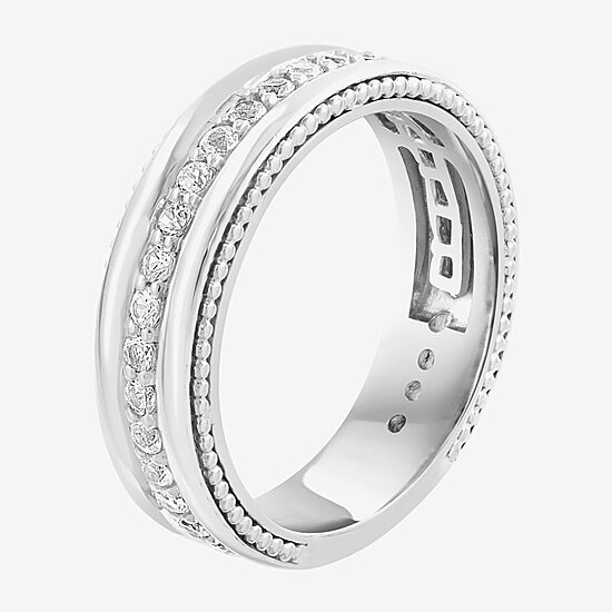 Effy Final Call Limited Quantities! Mens 1/7 CT. T.W. Genuine White Sapphire Sterling Silver Round Fashion Ring