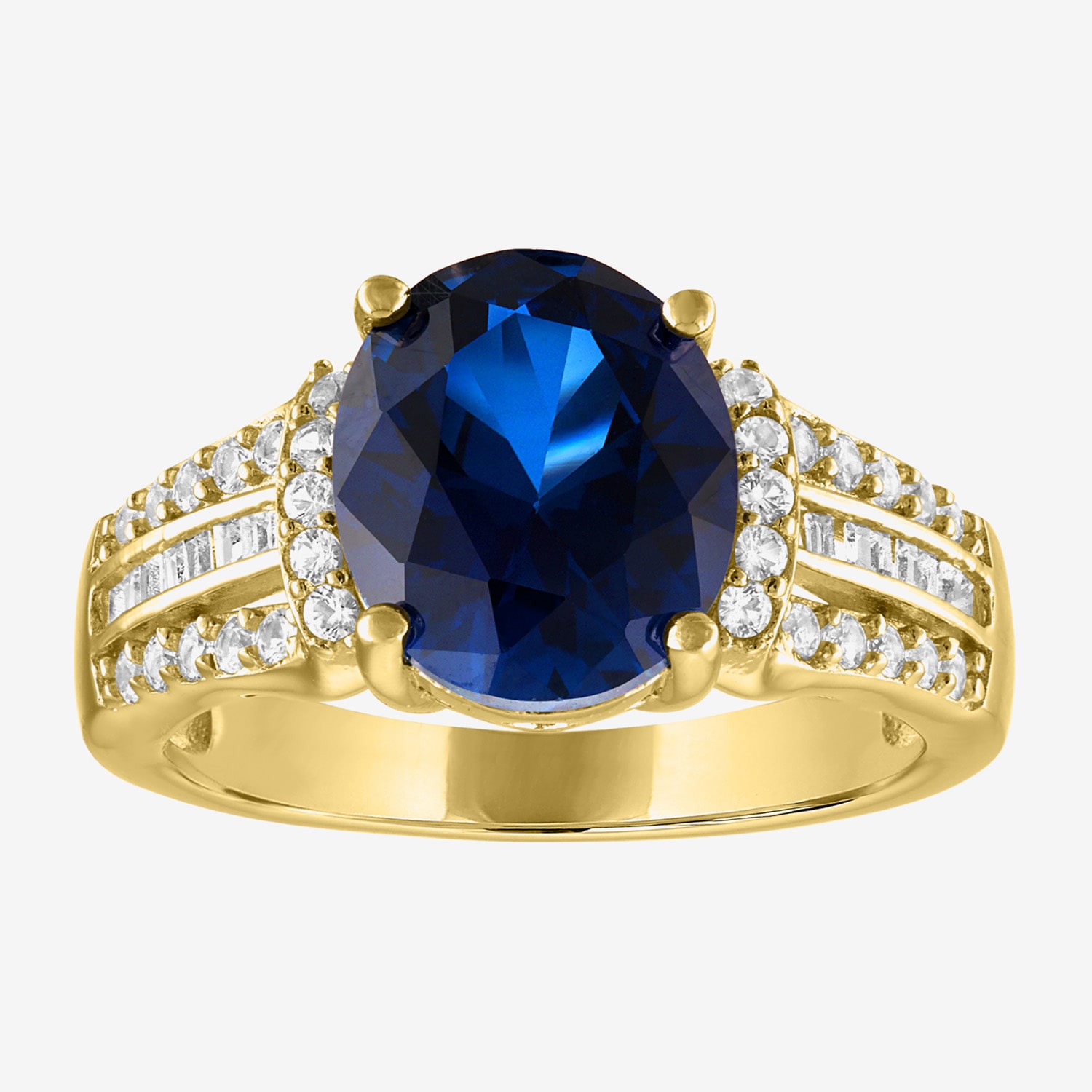 Womens Gemstone 14K Gold Over Silver Oval Cocktail Ring