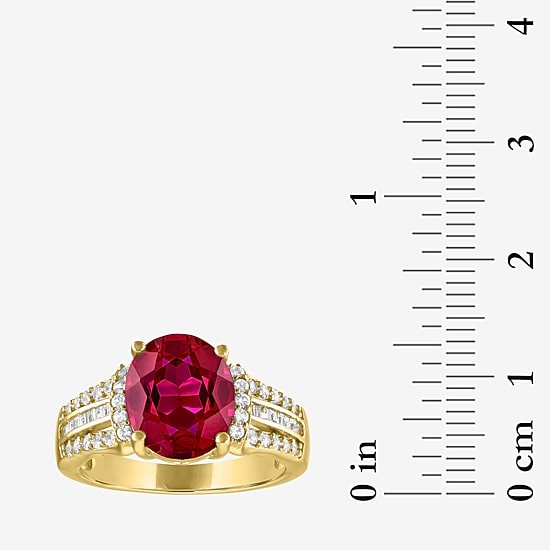 Womens Gemstone 14K Gold Over Silver Oval Cocktail Ring