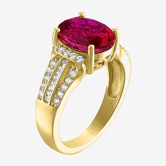 Womens Gemstone 14K Gold Over Silver Oval Cocktail Ring