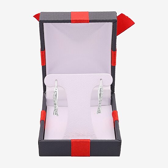 Yes, Please! Womens 1/10 CT. T.W. Natural Diamond 14K Gold Over Silver 26.4mm Hoop Earrings
