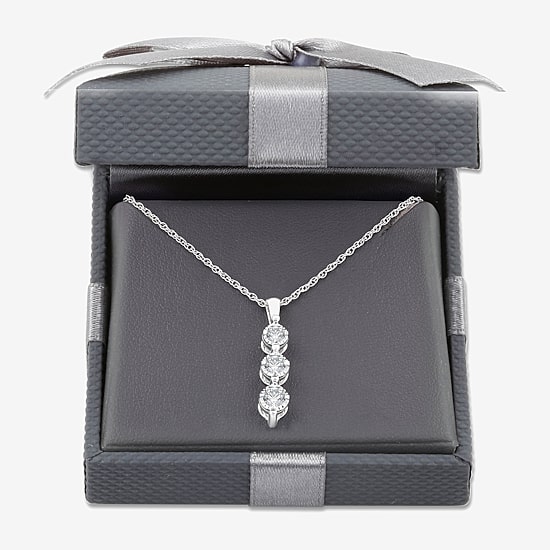 Womens 1/2 CT. T.W. Lab Grown White Diamond Sterling Silver 18 Inch Pendant Necklace
