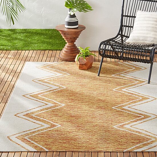 Nicole Miller Sofia Leon Geometric Fade Resistant Washable Outdoor Rectangular Area Rug