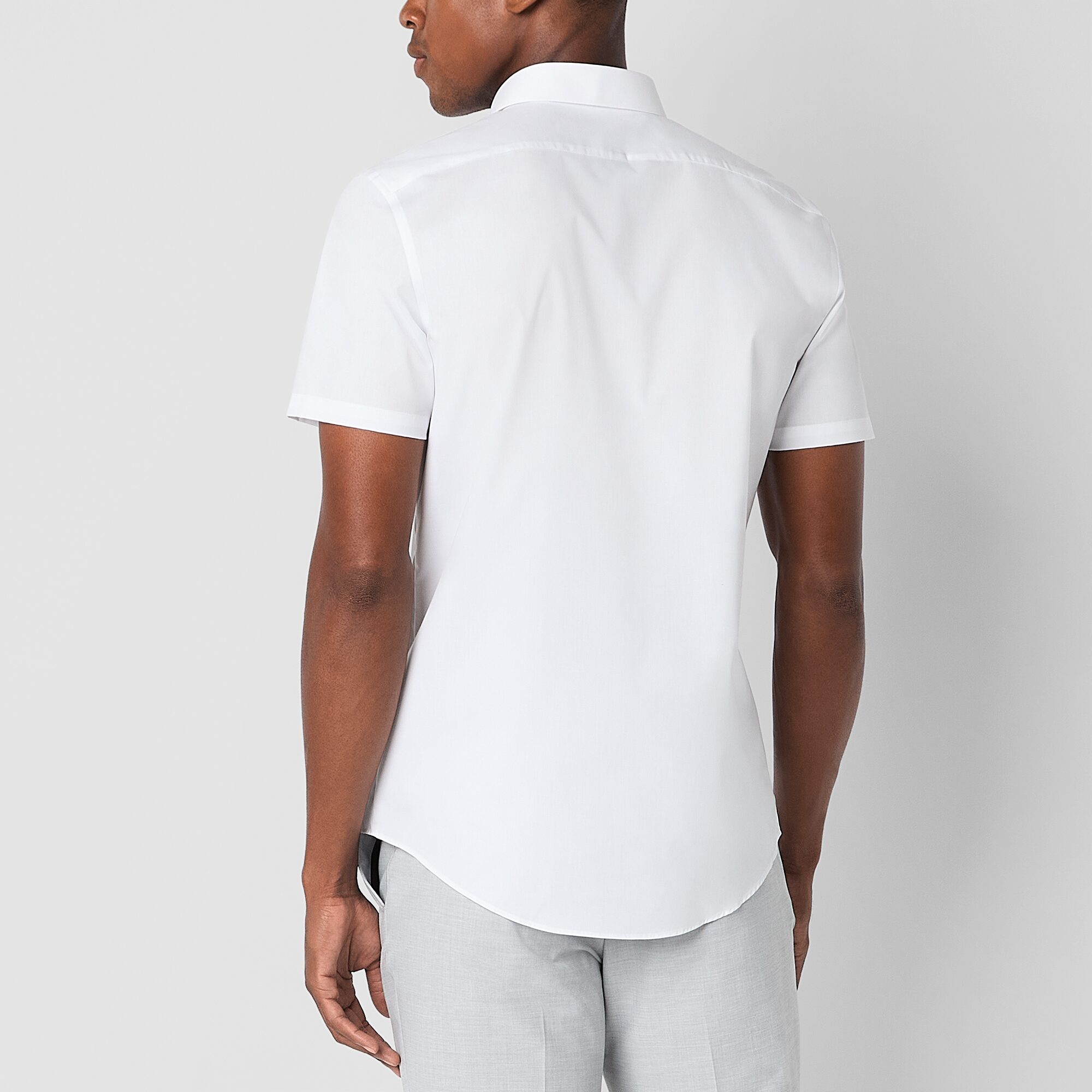 J. Ferrar Ultra Comfort Mens Short Sleeve Slim Fit Stretch Fabric Wrinkle Free Button-Down Shirt