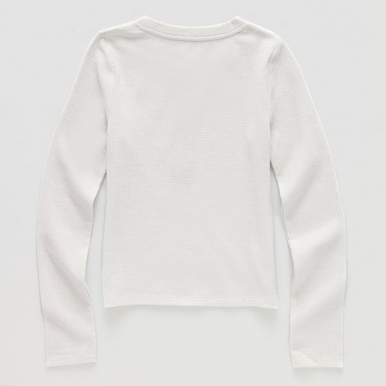 Thereabouts Little & Big Kid Girls Henley Neck Long Sleeve T-Shirt