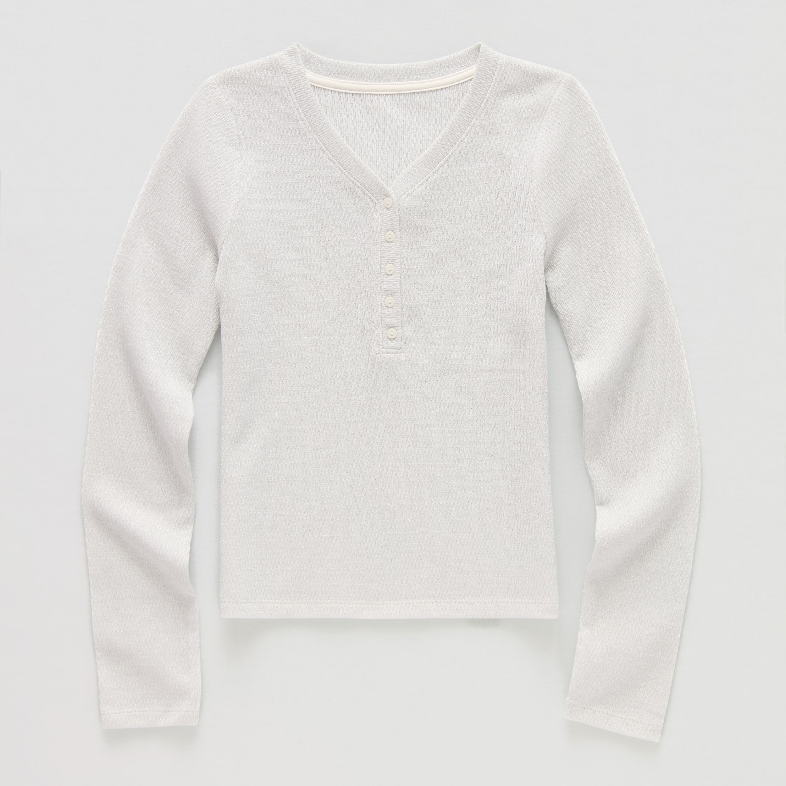 Thereabouts Little & Big Kid Girls Henley Neck Long Sleeve T-Shirt