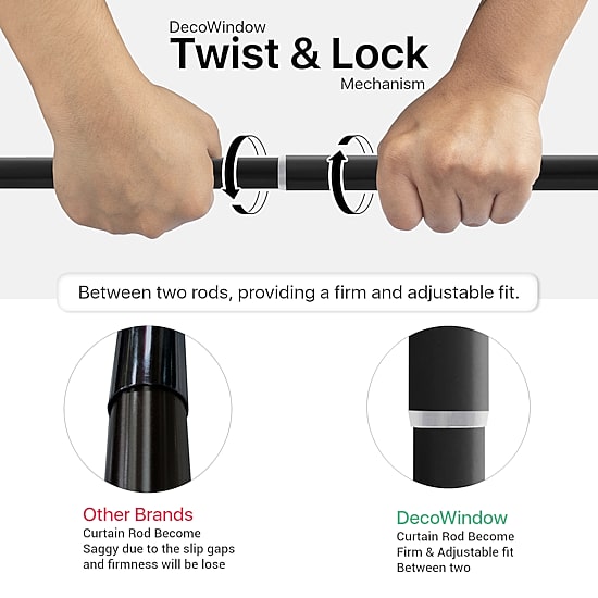 Deco Window Quattro 1 IN Adjustable Curtain Rod