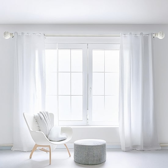 Deco Window Wood Globe 1 IN Adjustable Curtain Rod