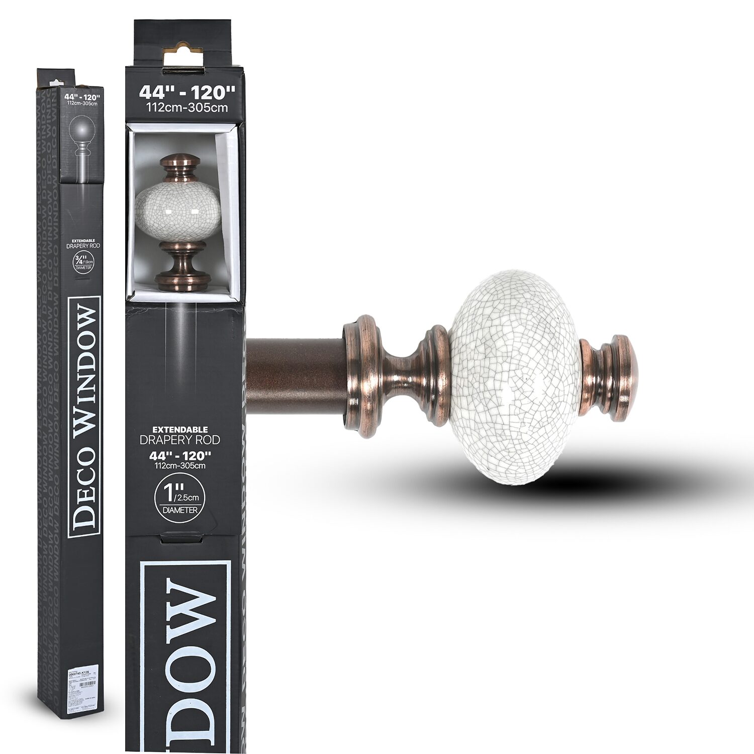 Deco Window Supreme Ceramic 1 Adjustable Curtain Rod