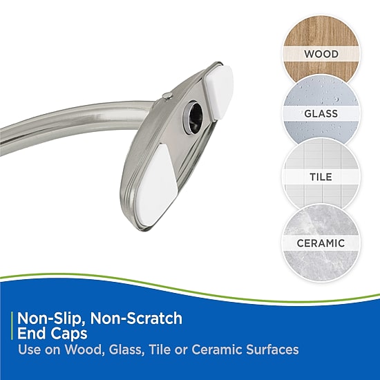 Kenney Twist & Fit No Tools Curved 57-72 IN Adjustable Tension Shower Curtain Rod