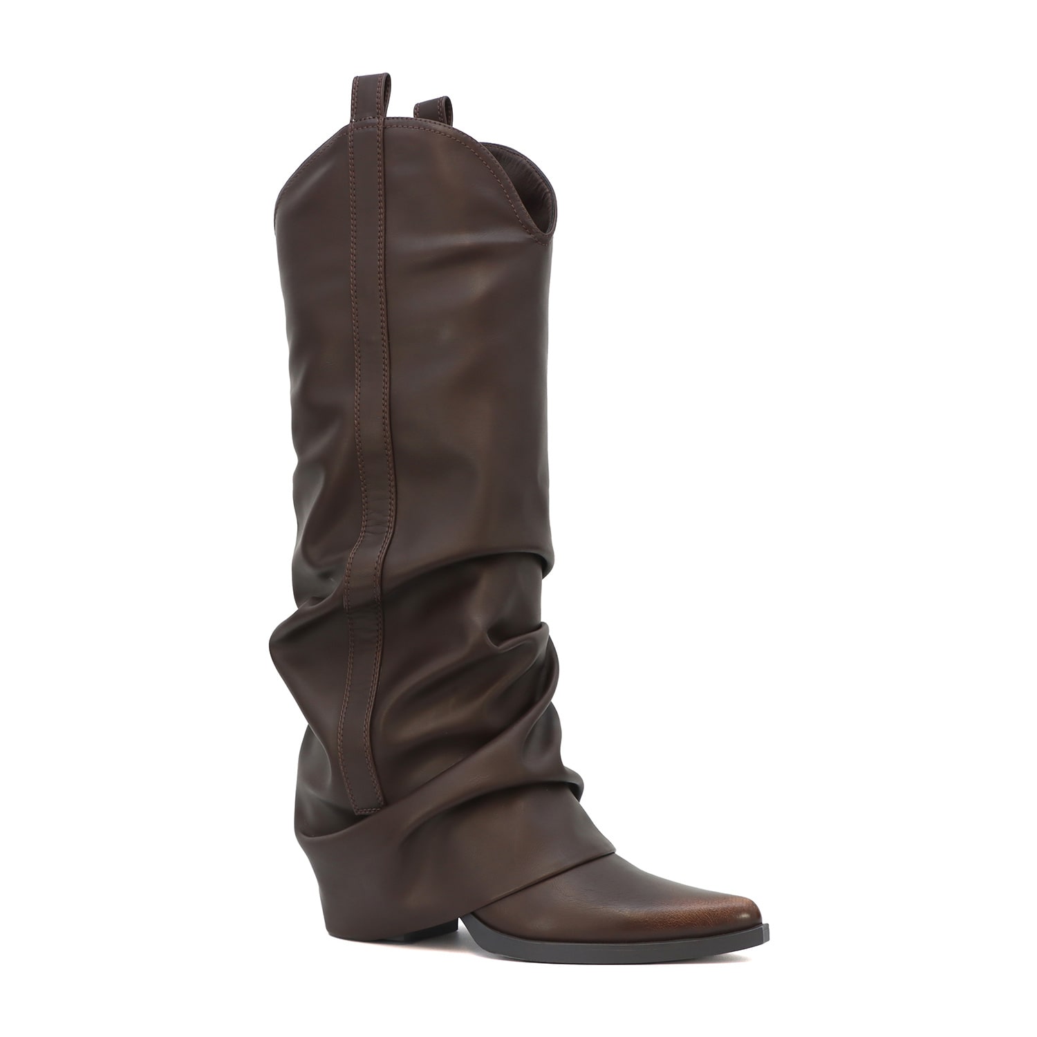 Yoki Womens Block Heel Slouch Boots