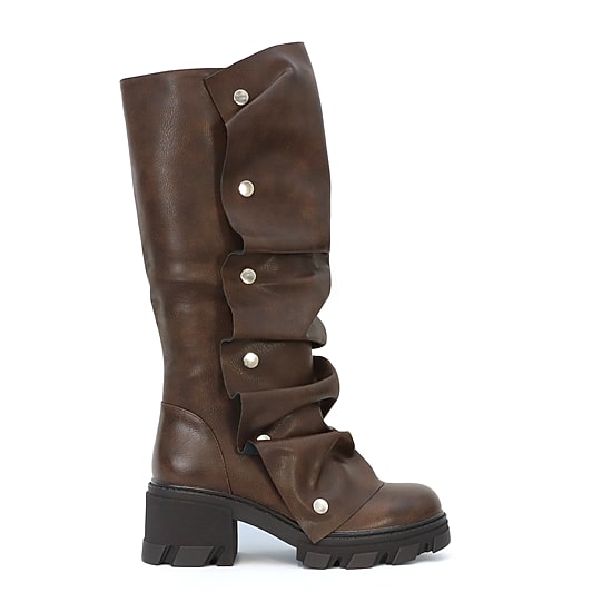 Yoki Womens Flat Heel Slouch Boots