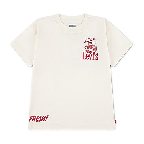 Levi's Big Kid Boys Crew Neck Short Sleeve Regular Fit Graphic T-Shirt, X-large, Beige