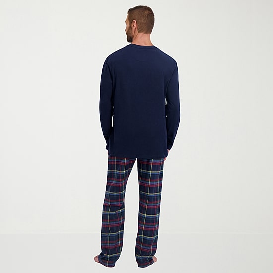 Hanes Mens Crew Neck Long Sleeve 2-pc. Pajama Sets
