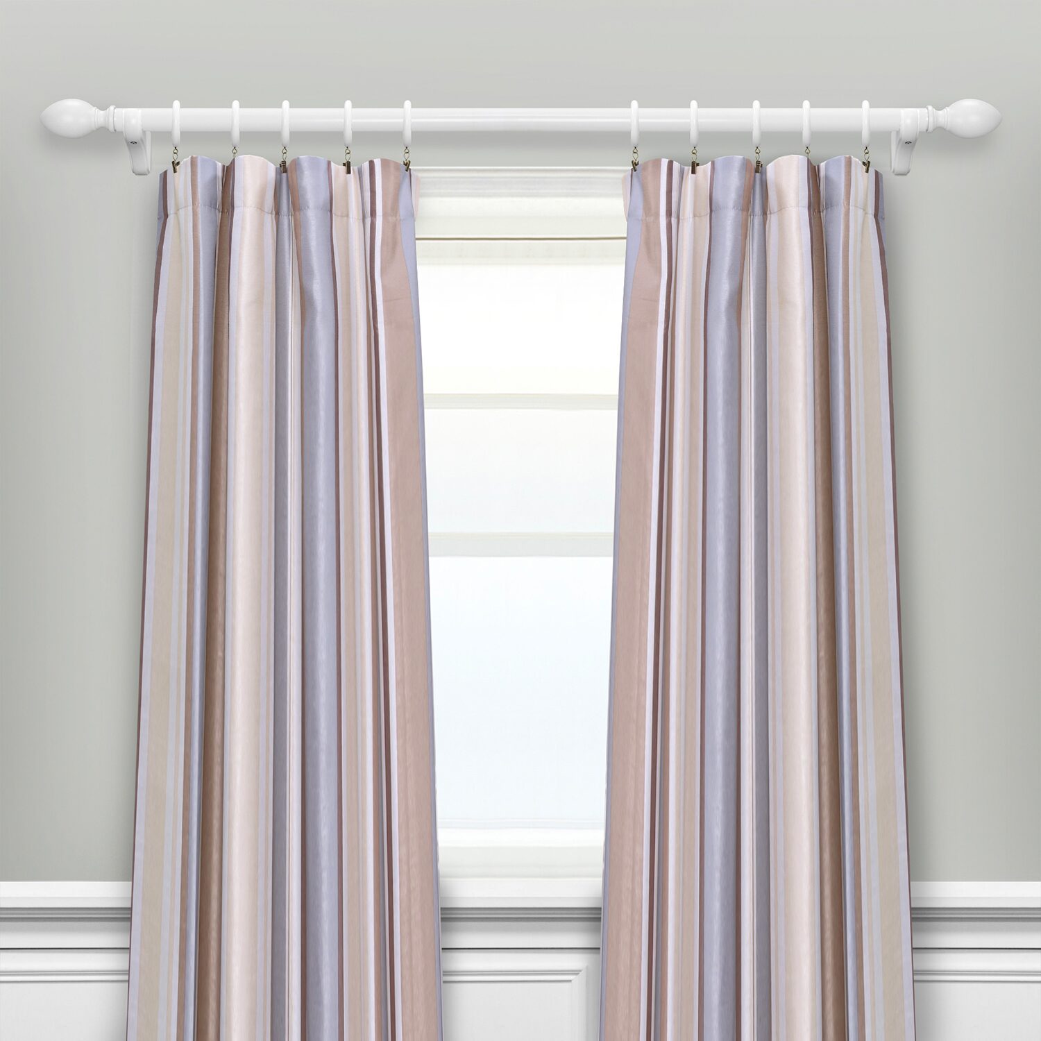 Lumi Home Furnishings Wood 1 3/8 3FT x 2pcs Curtain Rod
