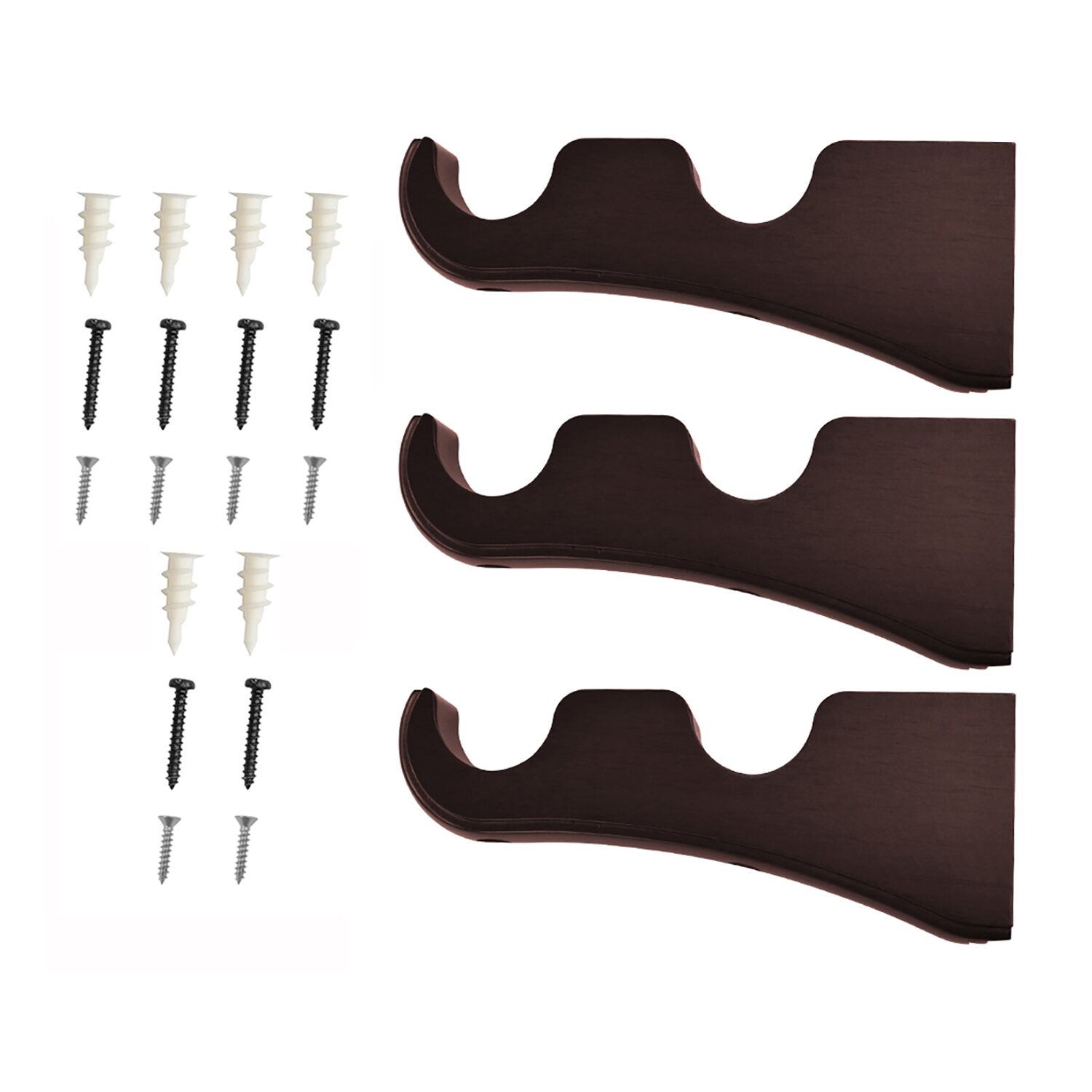 Lumi Home Furnishings Wood Double Curtain Rod Brackets