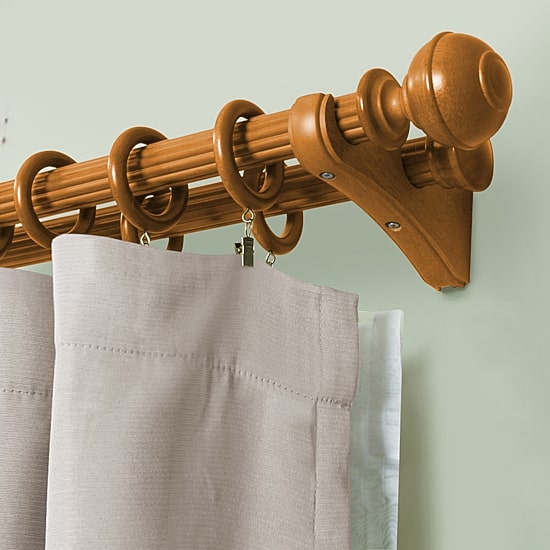 Lumi Home Furnishings Wood Double 2-pc. Curtain Rod Brackets