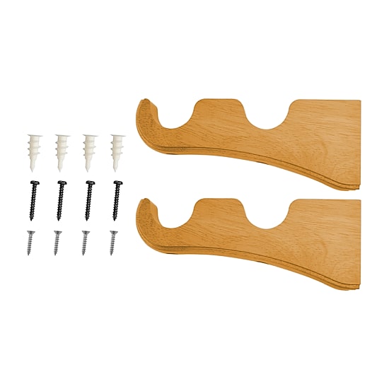 Lumi Home Furnishings Wood Double 2-pc. Curtain Rod Brackets