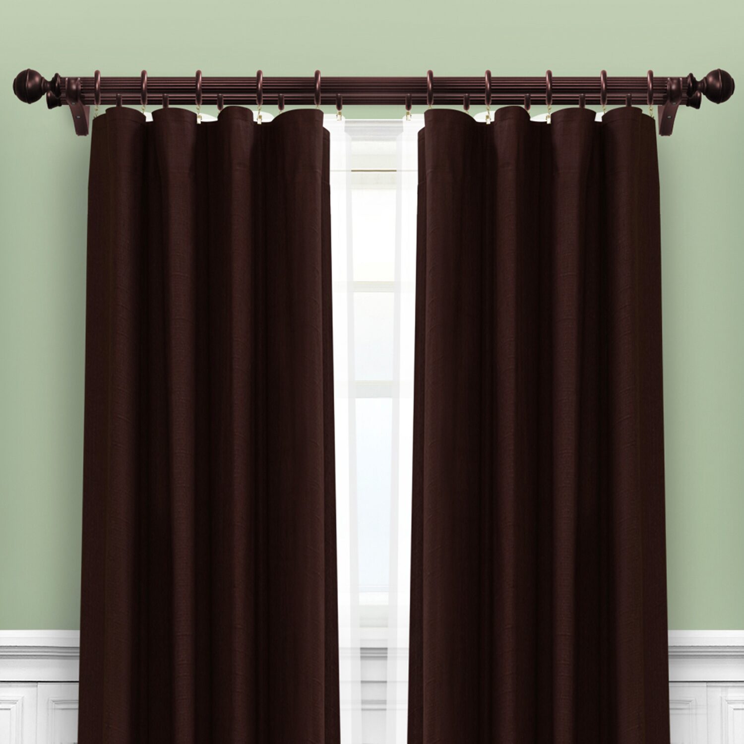 Lumi Home Furnishings Wood Double Curtain Rod Brackets