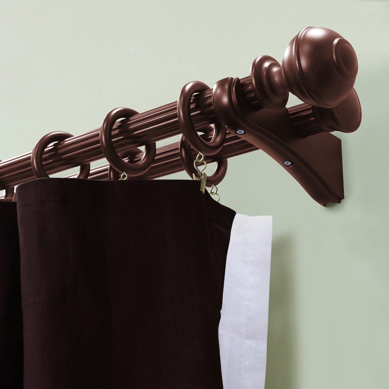 Lumi Home Furnishings Wood Double Curtain Rod Brackets