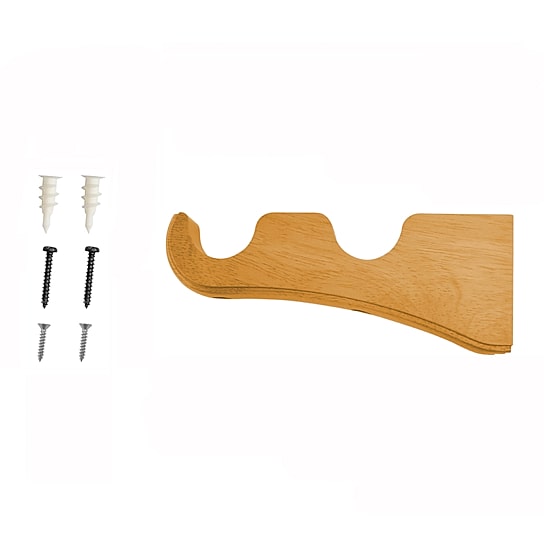 Lumi Home Furnishings (1pc) 1-3/8 In. Wooden Double Support Curtain Rod Brackets
