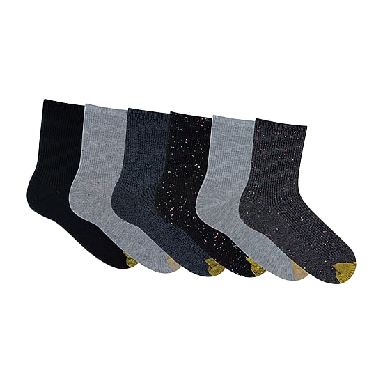 Gold Toe Lifestyle Casuals Womens 6 Pair Crew Socks