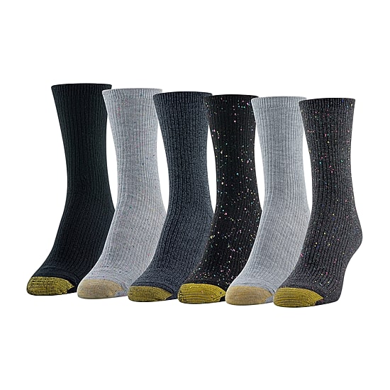 Gold Toe Lifestyle Casuals Womens 6 Pair Crew Socks