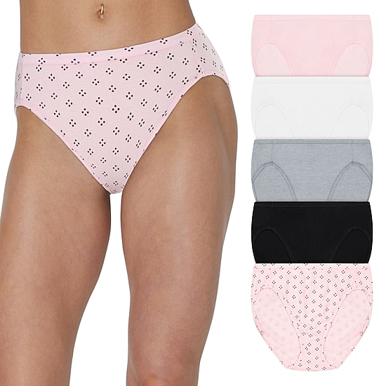 Hanes Ultimate® 5-Pack Pure Comfort High Cut Briefs Panties Underwear 43W5CS