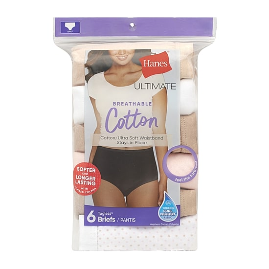  Hanes Ultimate® 6-Pack Breathable Cotton Brief Underwear 40H6CC