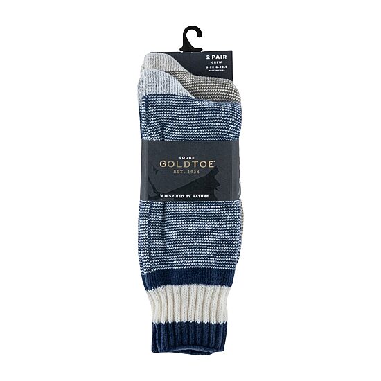 Gold Toe Retro Lounge Mens 2 Pair Crew Socks