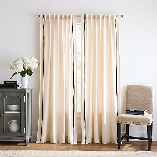 Martha Stewart Annika Back Tab Light-Filtering Set of 2 Curtain Panel