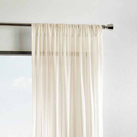 Martha Stewart Glacier Rod Pocket Sheer Set of 2 Curtain Panel