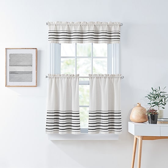 CHF Global Woven 3-pc. Kitchen Curtains & Drapes Window Set