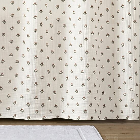 Peri Home Block Print Gauze Shower Curtain