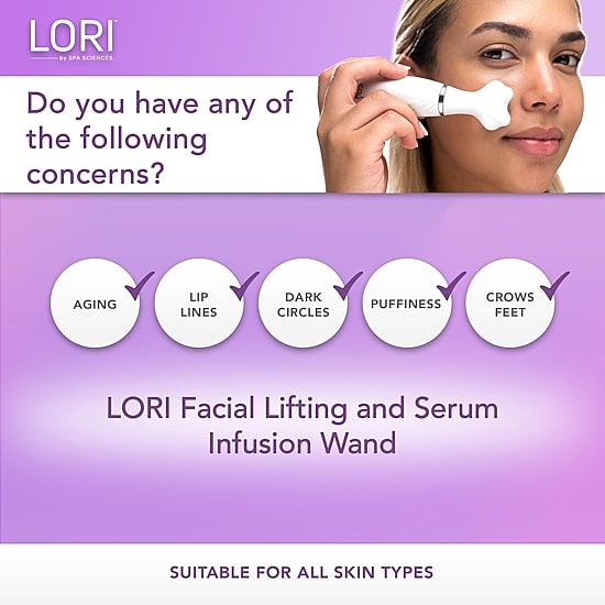 Spa Sciences Lori- Facial Lifting & Serum Infusion Wand With Cold & Heat Therapy For Eyes & Lips