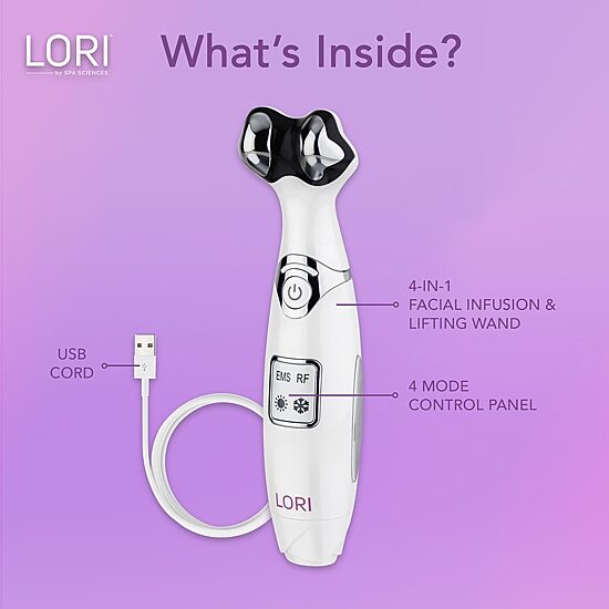 Spa Sciences Lori- Facial Lifting & Serum Infusion Wand With Cold & Heat Therapy For Eyes & Lips