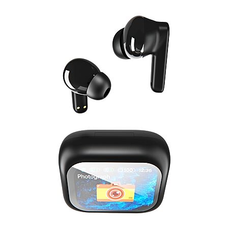 イヤホン hide TRUE WIRELESS STEREO EARPHONES iLive Wireless Noise-Cancel Headphones IAHN40B, Color: Black