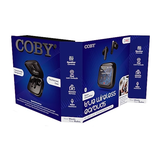 Coby True Wireless Earbuds with LCD Screen