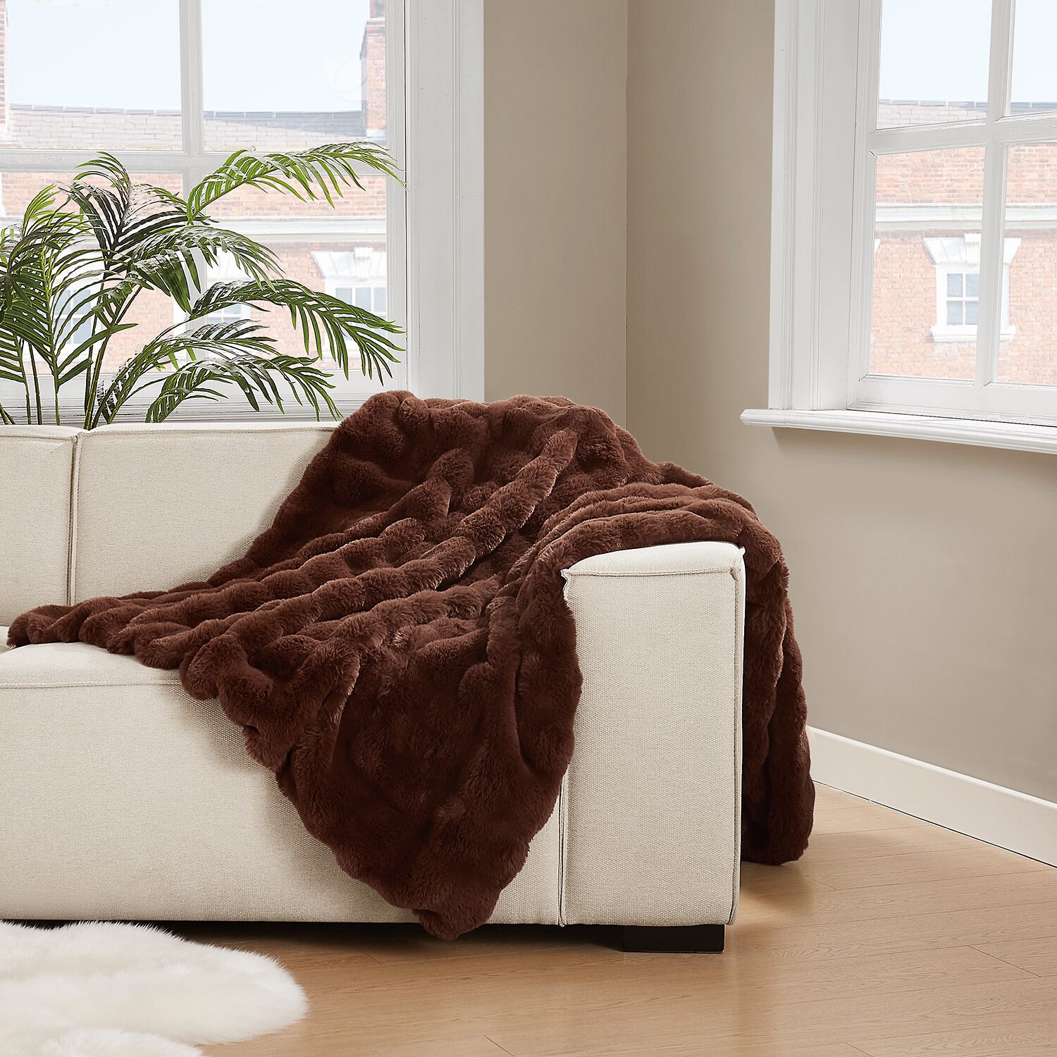Brooklyn Loom Bubble Faux Fur Throw