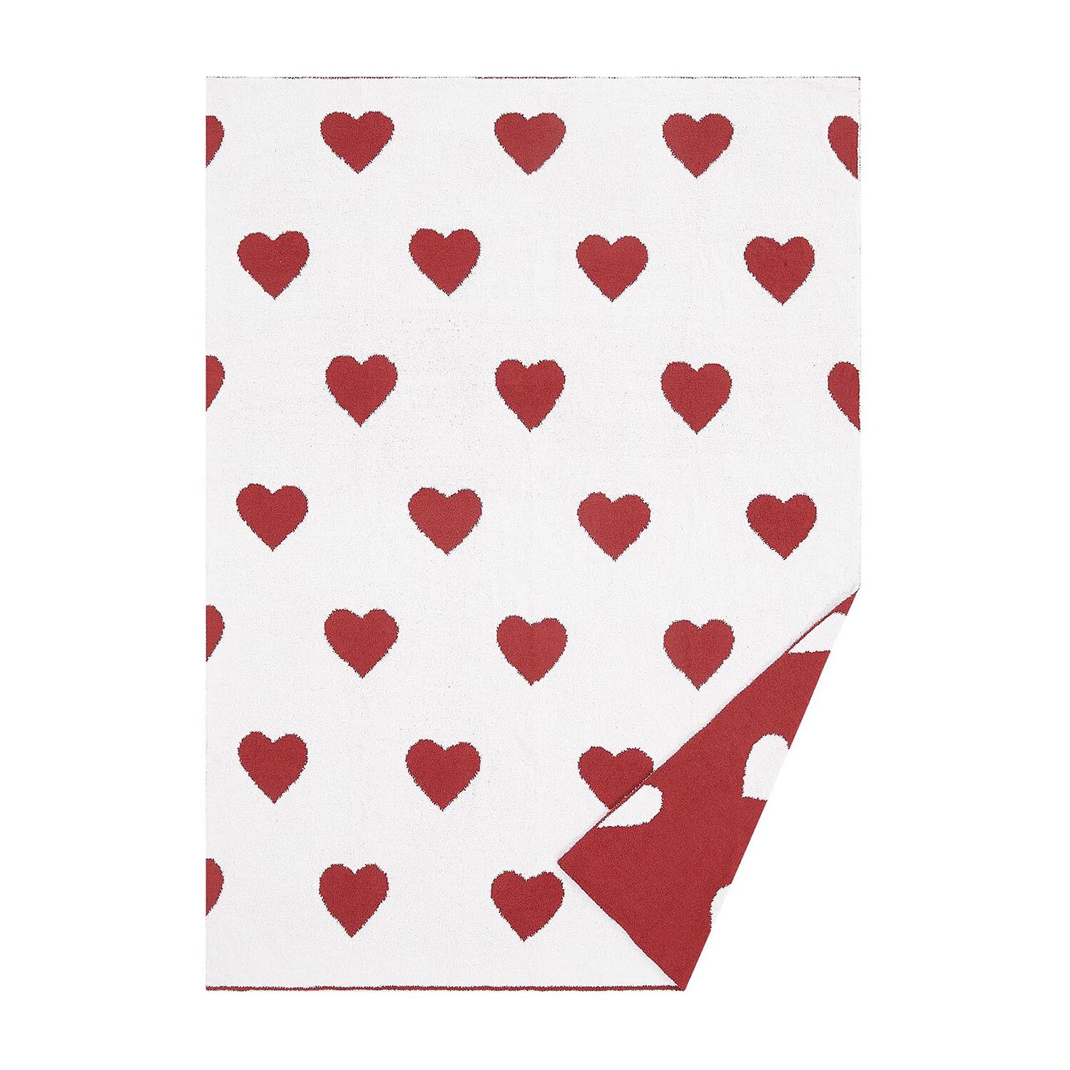 Truly Soft Cozy Hearts Reversible Throw