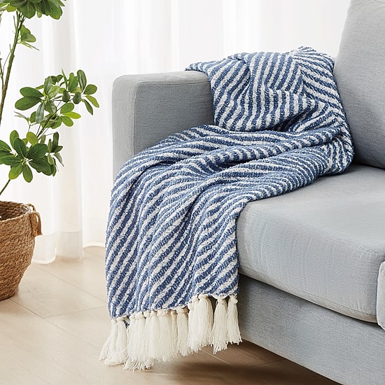 Brooklyn Loom Diagonal Chenille Stripe Throw