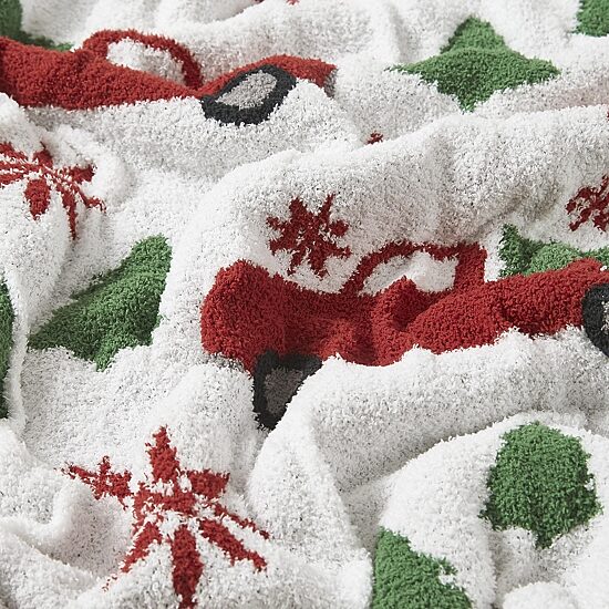 Truly Soft Cozy Tree And Truck Throw