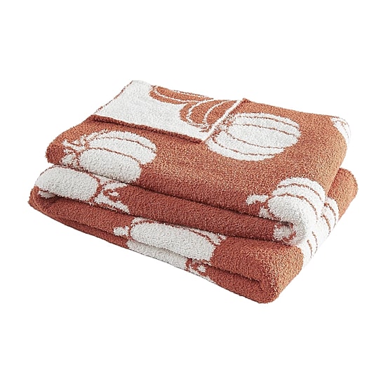 Truly Soft Cozy Pumpkin Reversible Throw
