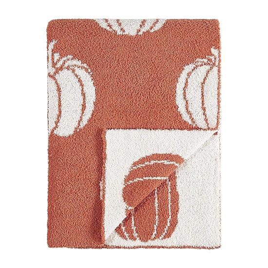 Truly Soft Cozy Pumpkin Reversible Throw