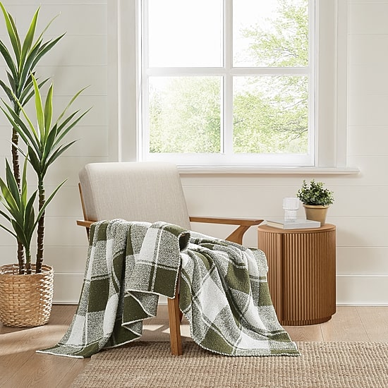 Brooklyn Loom Dusted Plaid Throw