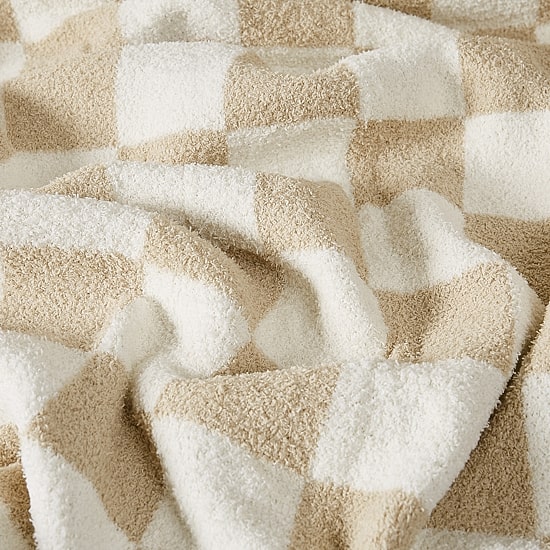 Truly Soft Cozy Checkerboard Reversible Throw