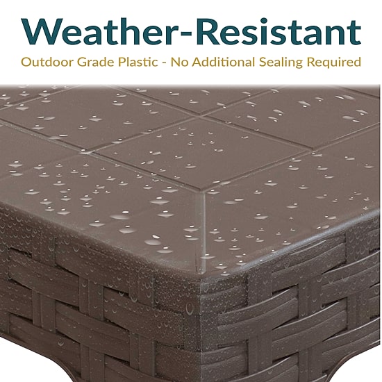 2pc Plastic Square Patio Side Table