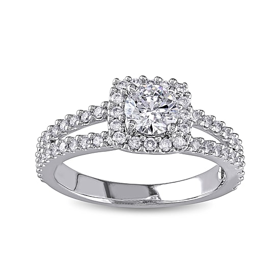 1 CT.T.W. Natural Diamond 14K White Gold Ring